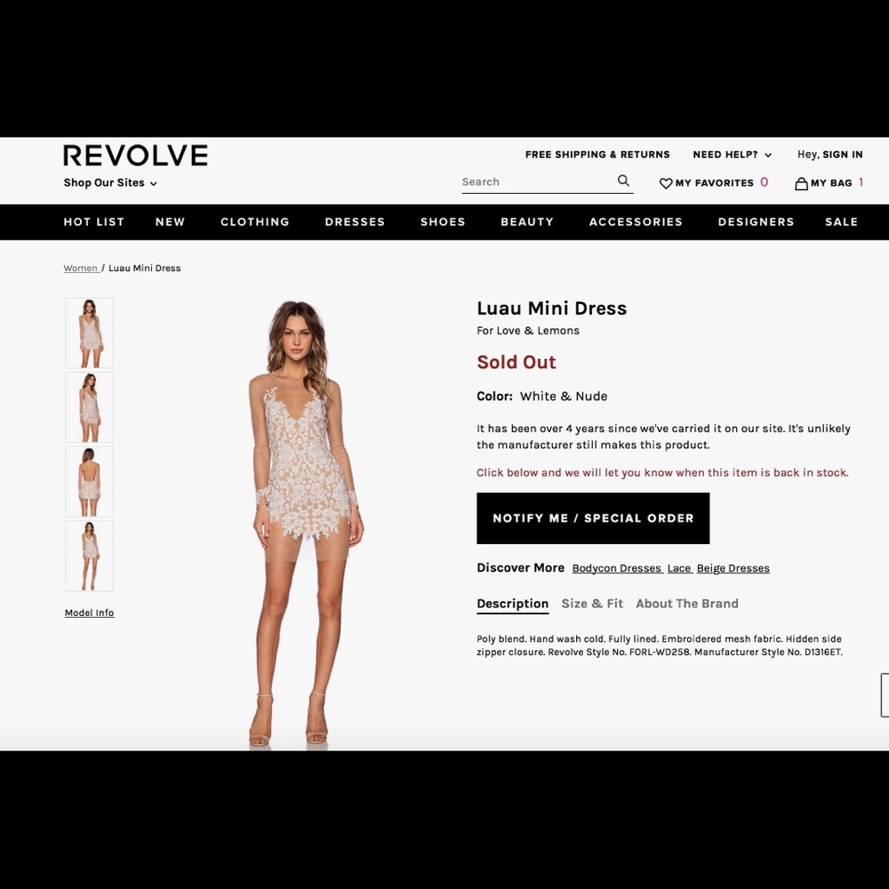 For Love & Lemons Luau Mini Dress